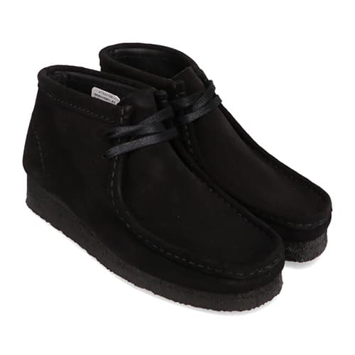 Clarks Wallabee Boot Black Sde from Japan, black leather boots with unique design