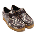 Clarks Wallabee Brown Snake Print Sneakers with unique print from Japan