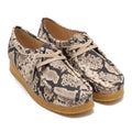 Clarks Wallabee Grey Snake Leather Sneakers from Japan, featuring unique snake leather design