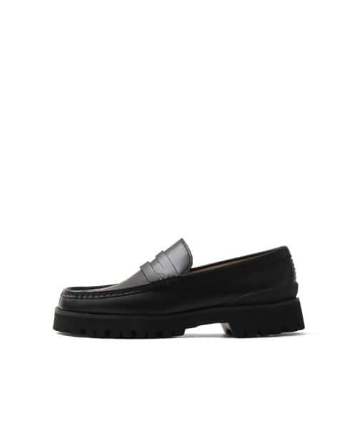 Clarks Yukoner Penny Sneakers - black leather with white laces, imported from Japan