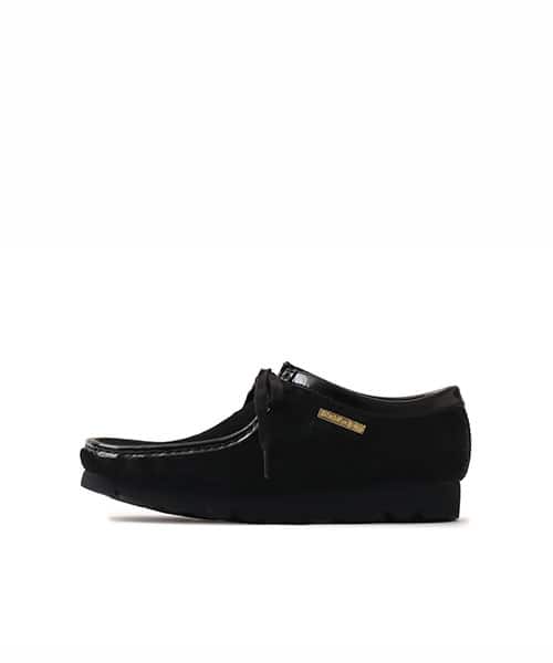 Clarks Wallabee Black Hair On BLACK EYE PATCH atmos sneakers from Japan with black eye patch detail
