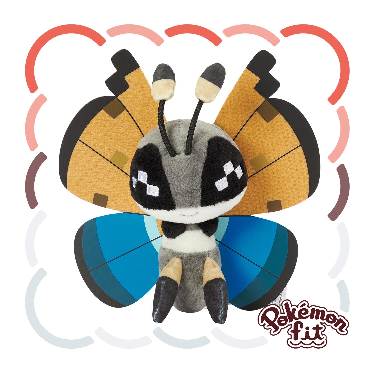 666 Plush Pokémon Vivillon from Japan, colorful wings and happy face