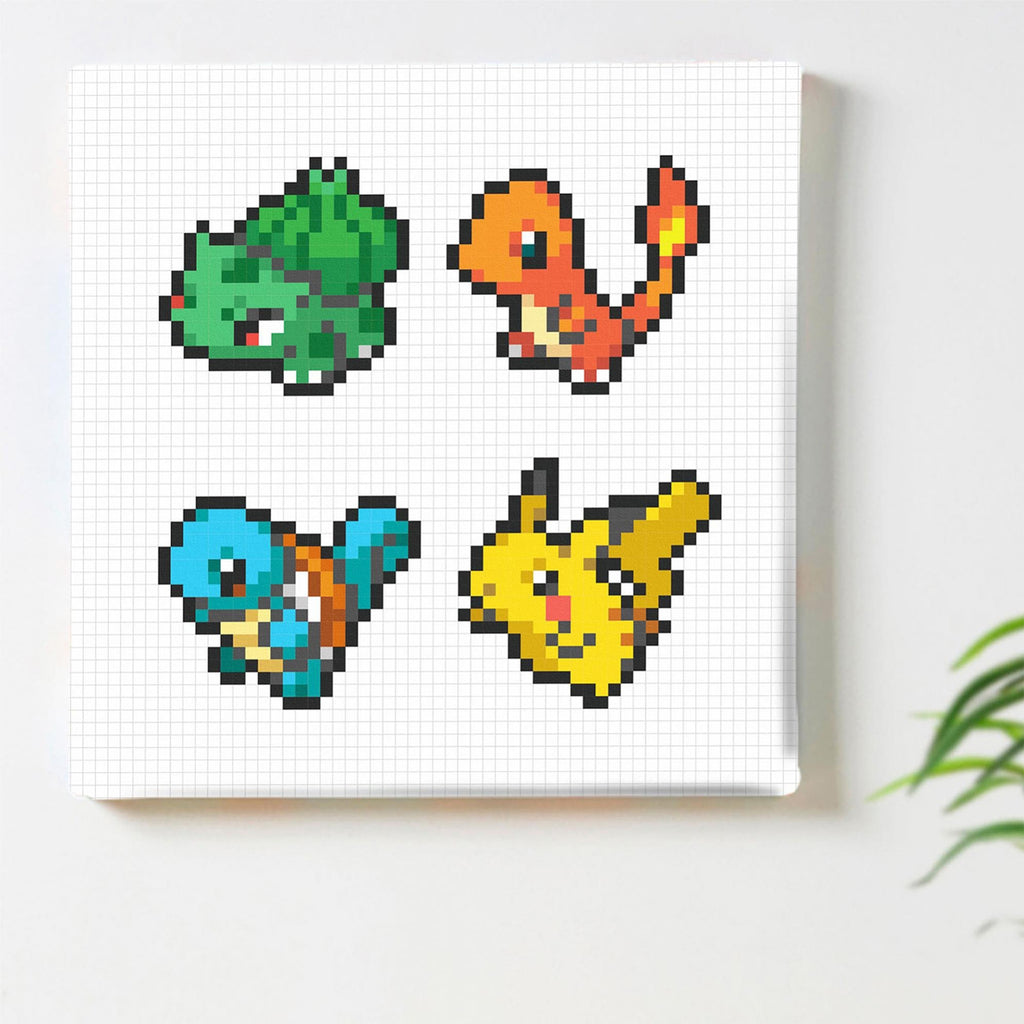 Pokemon Art Panel Pixel Collection, 30x30x1.5cm, sourced from Japan