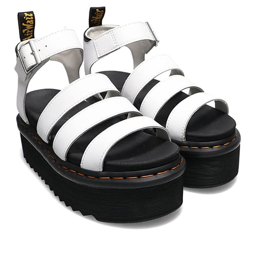 Dr.Martens Quad Zebrius Sneakers with white hydro leather and zebra print, imported from Japan