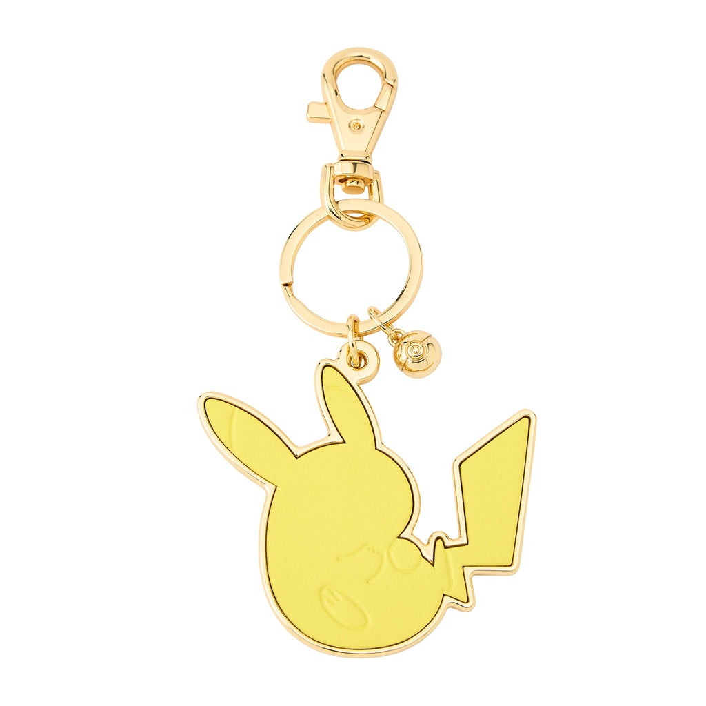 Pikachu leather keychain from Japan, featuring a cute Pikachu face