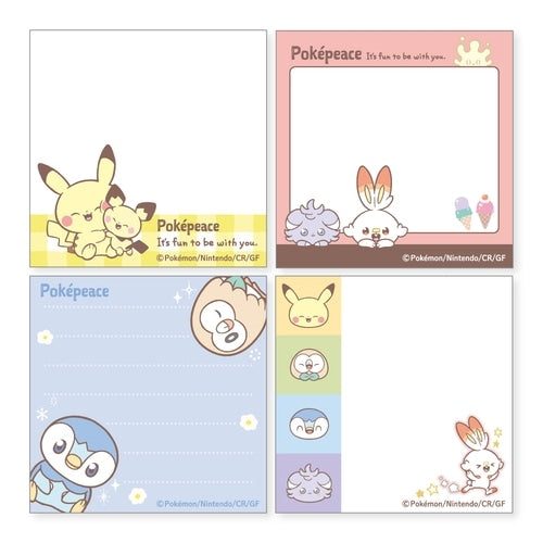 Pokemon Square Sticky Note with Poke piece design from Japan