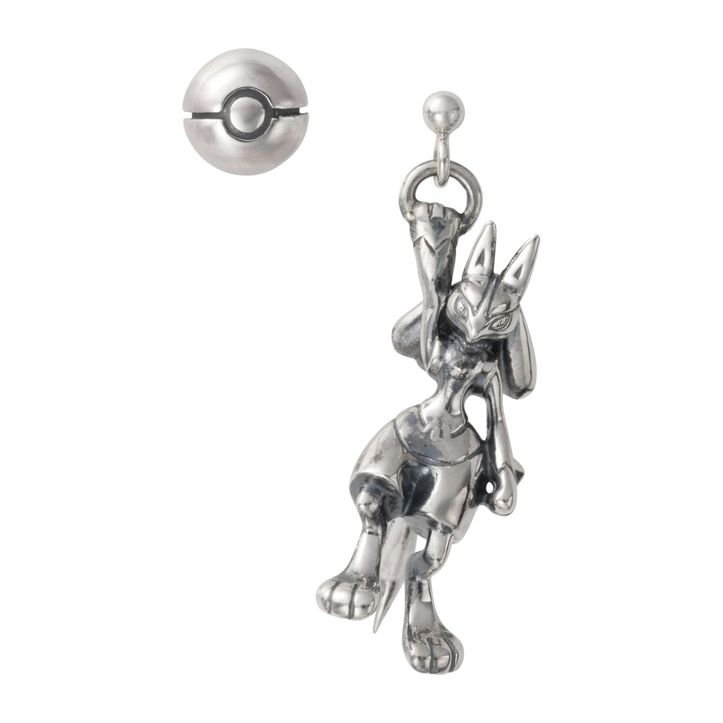 Lucario earrings from Japan, featuring cool metal design