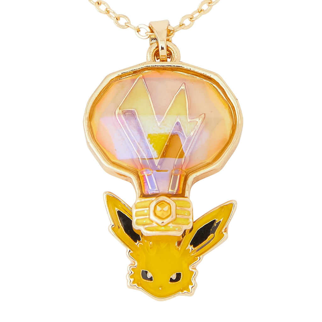 Close-up of Pokémon necklace with thunders detail, authentic Japanese collectible
