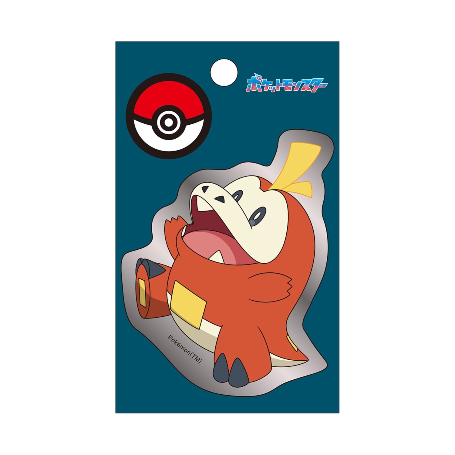 Silver sticker Hogeta from Japan, featuring Fuecoco, a Fire-type Pokemon, with detailed artwork