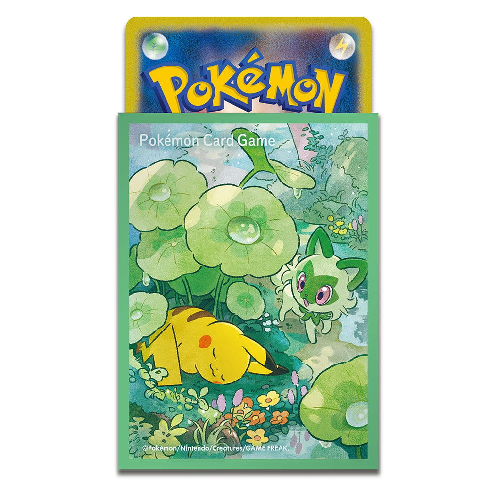 Pokémon TCG Deck Shield Sleeves – Pikachu & Sprigatito [Green] 64ct