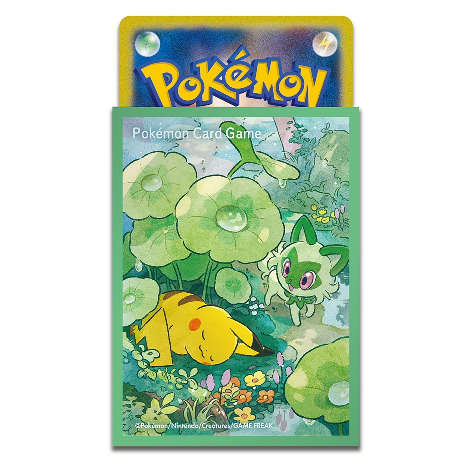 Pokémon TCG Deck Shield Sleeves – Pikachu & Sprigatito [Green] 64ct