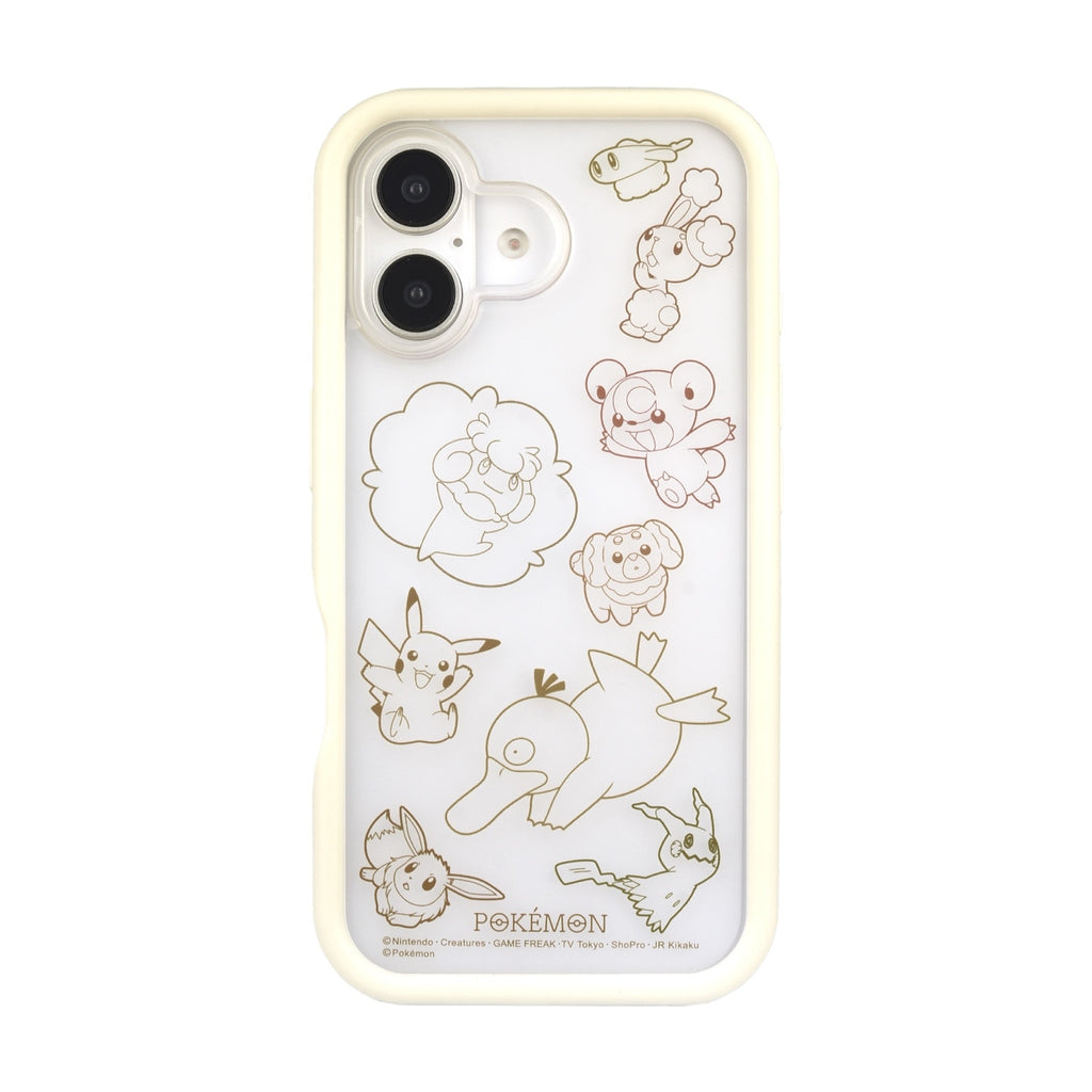 iPhone16 compatible plump frame case ivory
