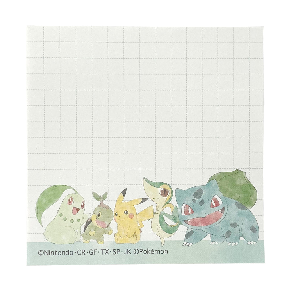 Official Pokemon Center Japan Pikachu Mini Memo A, collectible stationery with Grass type design from Japan