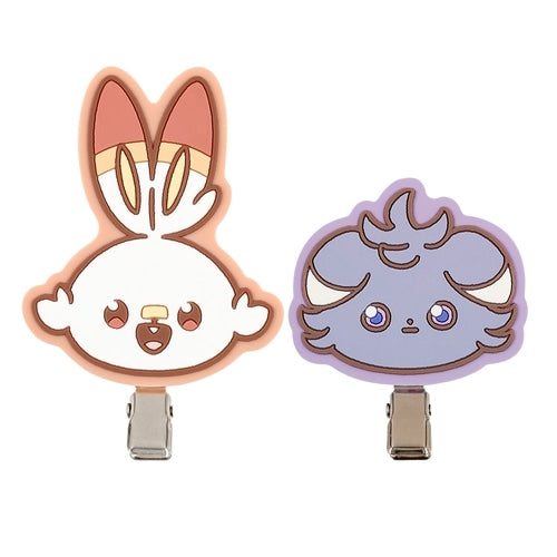 Rubber hair clip Hibani & Nyasper Pokepiece from Japan, featuring Scorbunny
