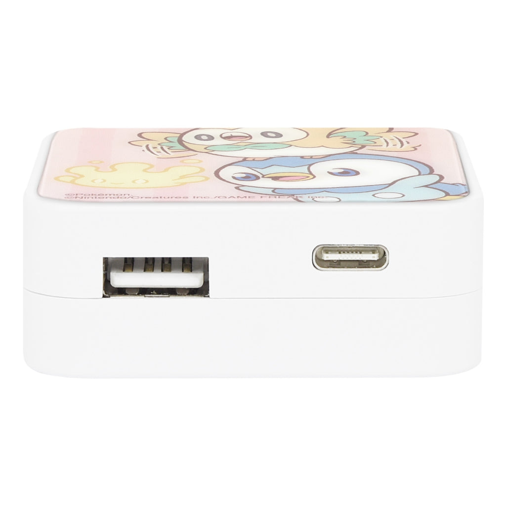 Pokepiece USB/USB Type-C AC adapter Piplup & Mokuro & Mahomiru