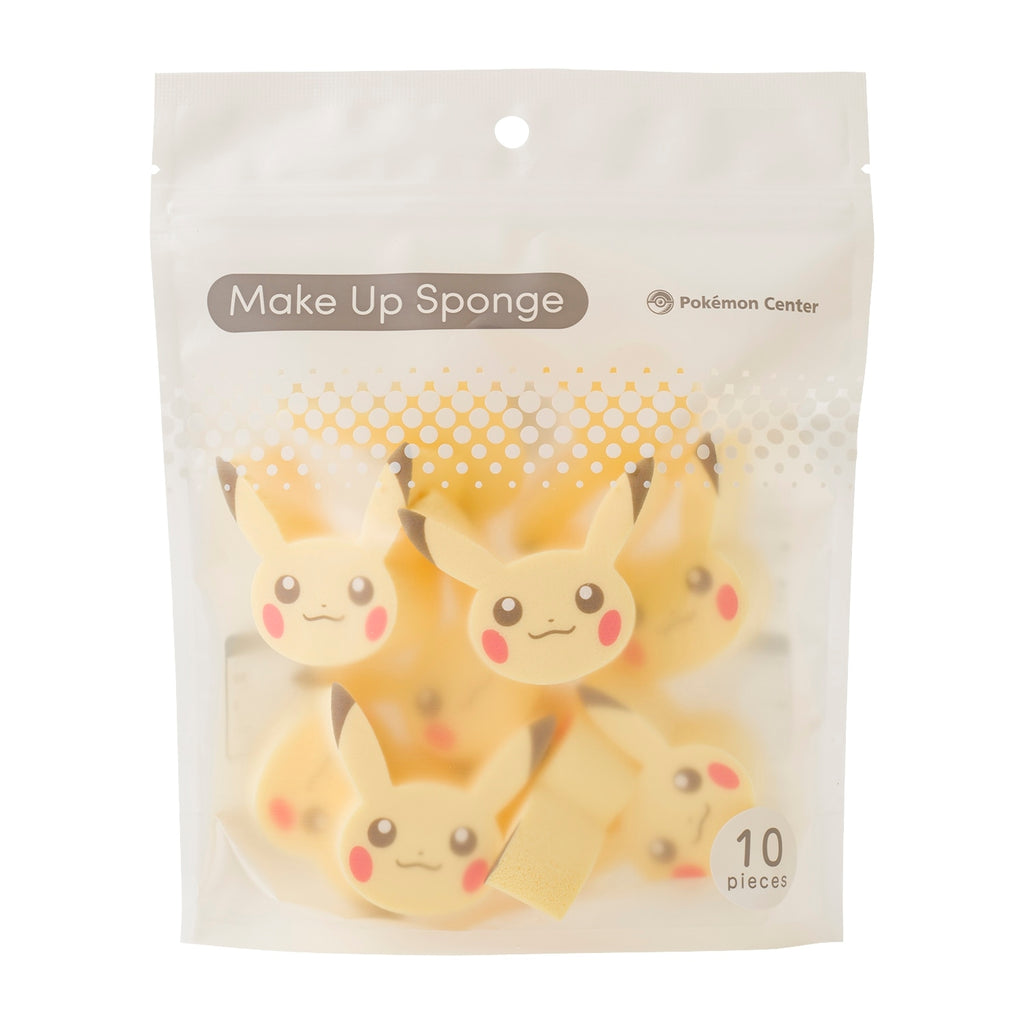 Pikachu die-cut makeup sponge with cute facial expression from Japan