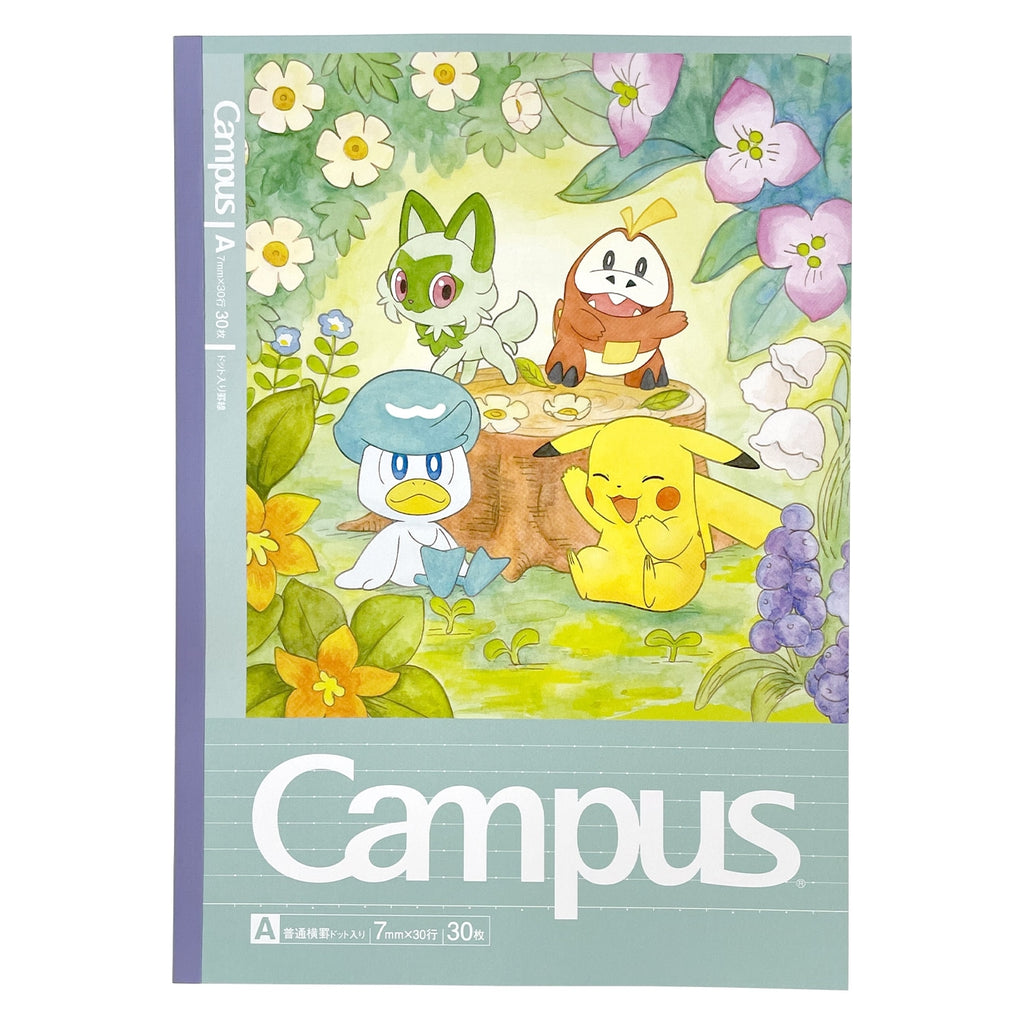 Campus notebook A ruled one scene art from Japan, featuring Pokemon characters