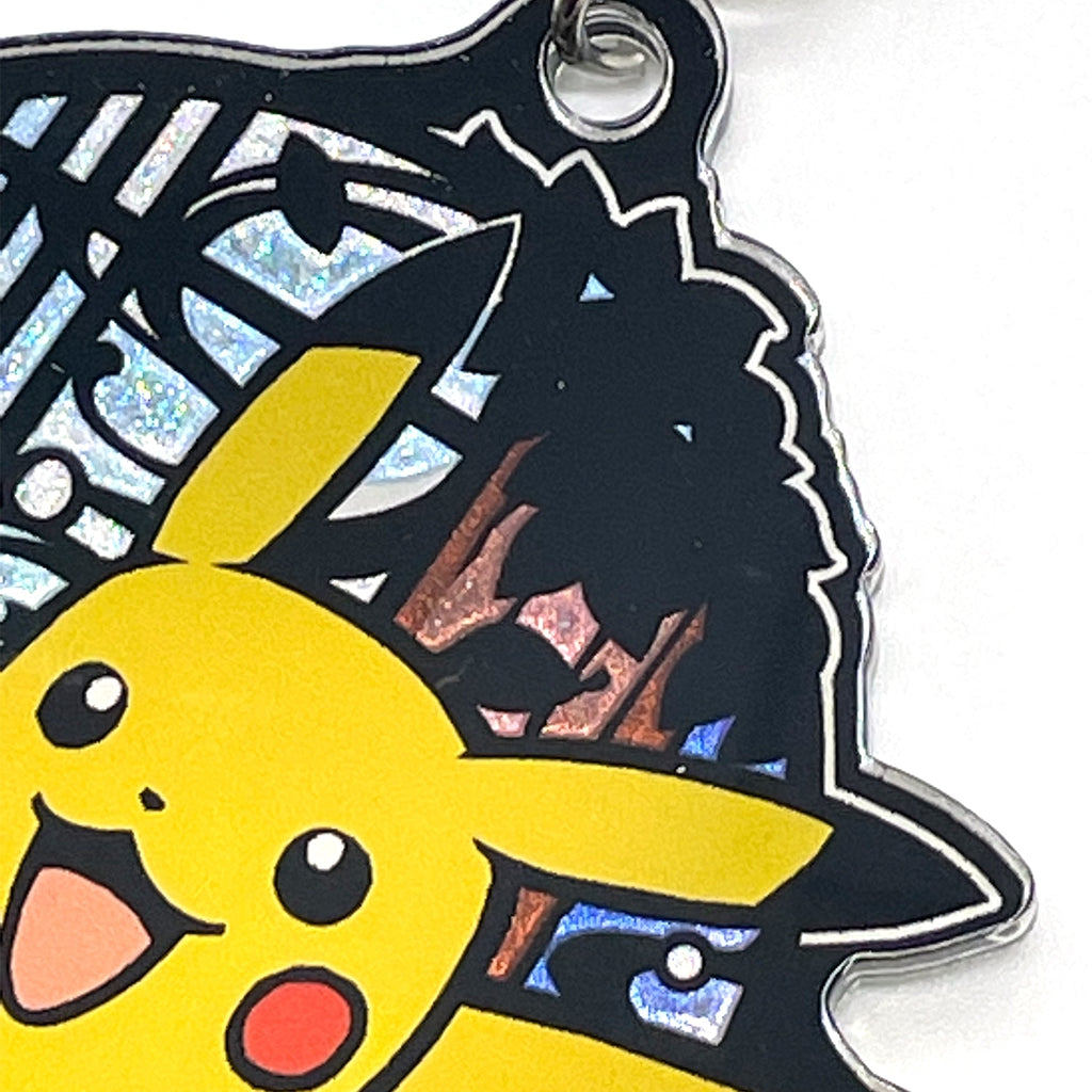 Authentic Japanese Pikachu keychain with Electric-type symbol