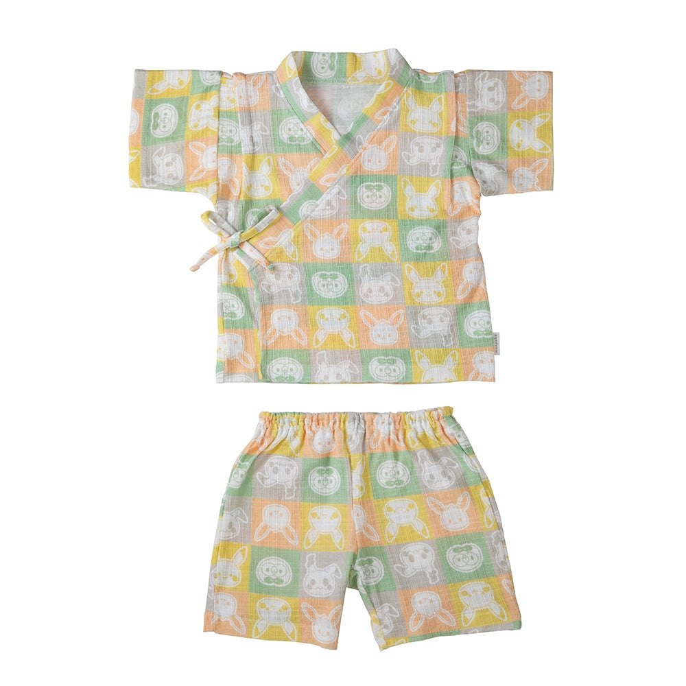 Monpoke Monpoke checkered pattern jinbei suit 90