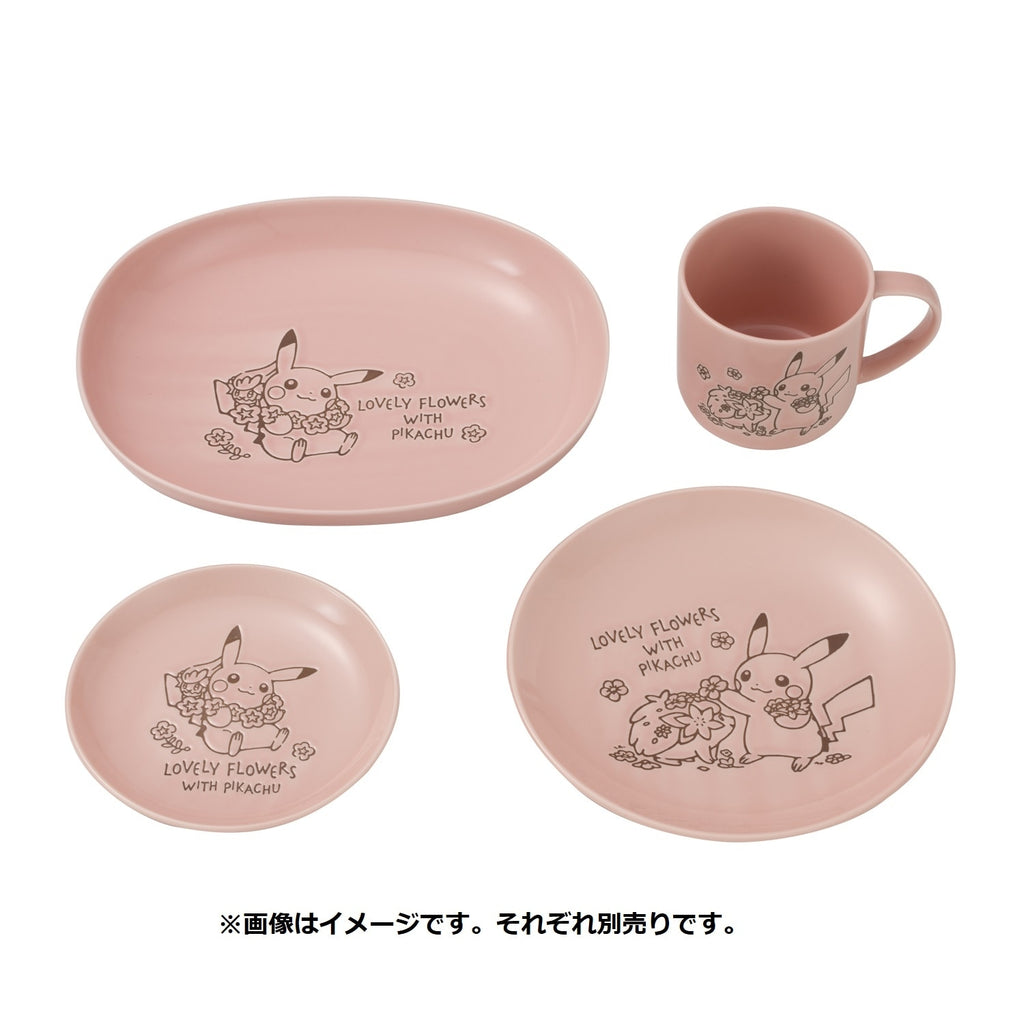 Plate LOVELY FLOWERS WITH PIKACHU Pink M