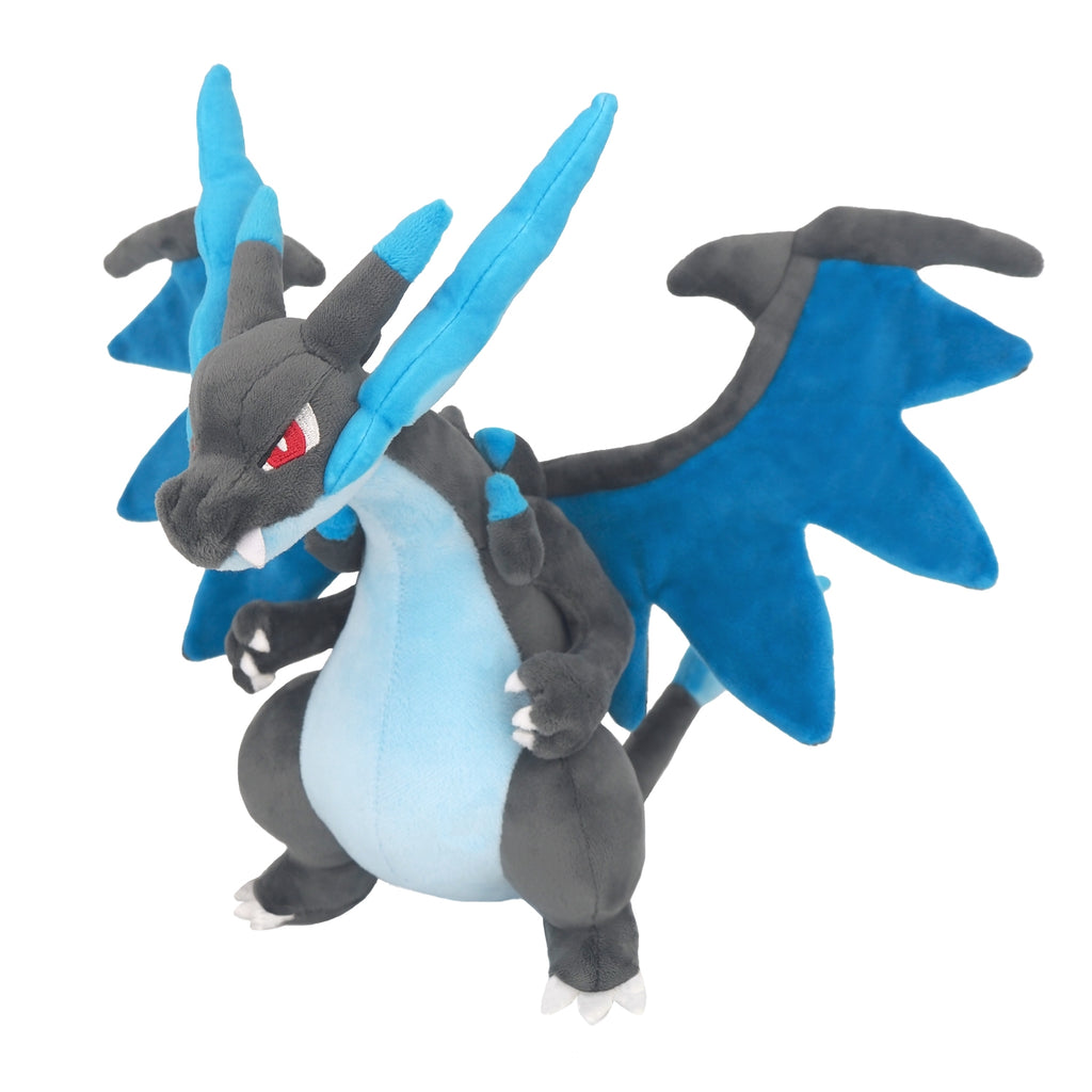 Mega Charizard X plush toy with fiery wings from Japan