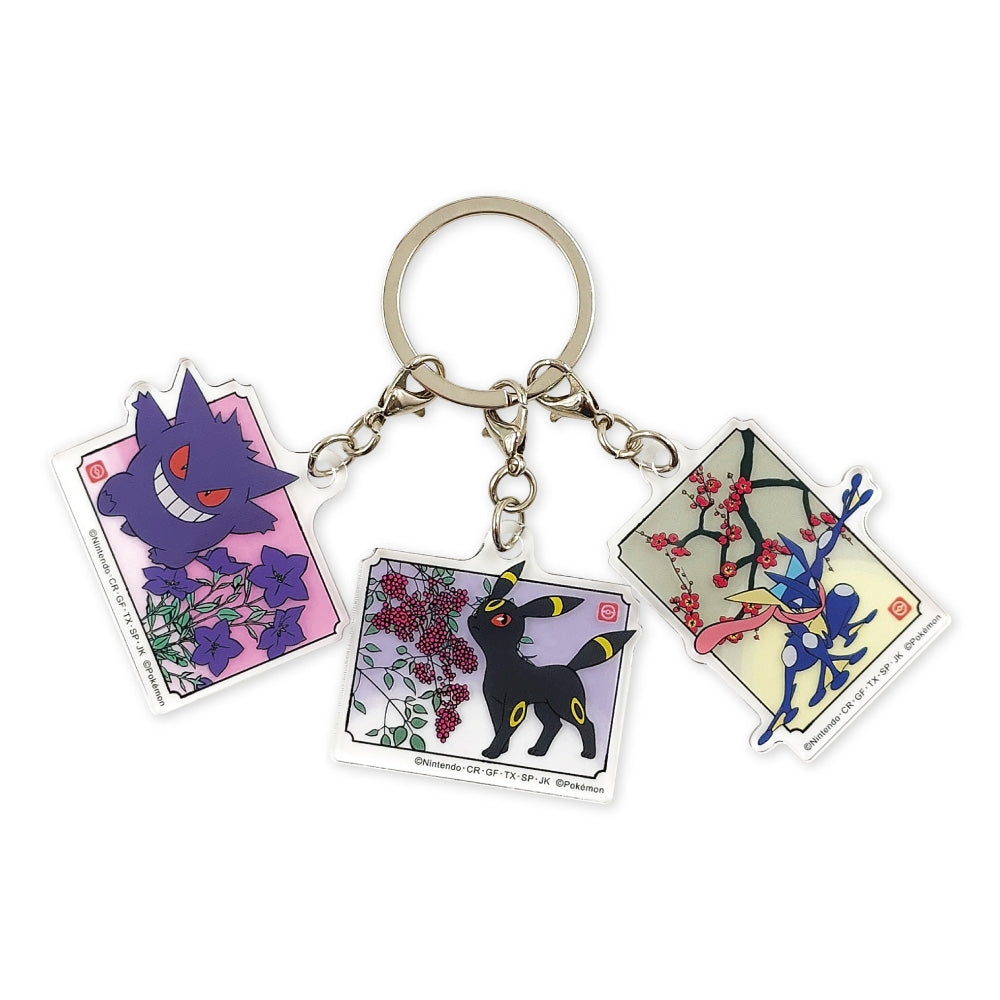 Gengar keychain with Japanese pattern, triple acrylic, from Japan