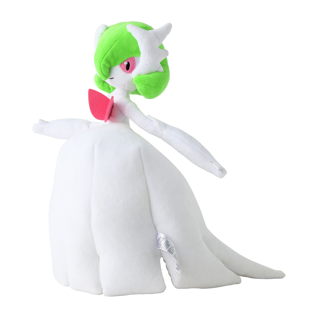 Mega Gardevoir plushie standing on shelf, shipped from Japan