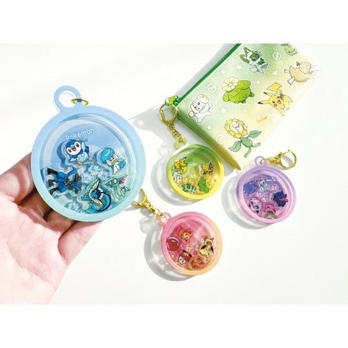 Authentic Pokemon Shaka Chara Keychain from Japan, gradient purple and pink design