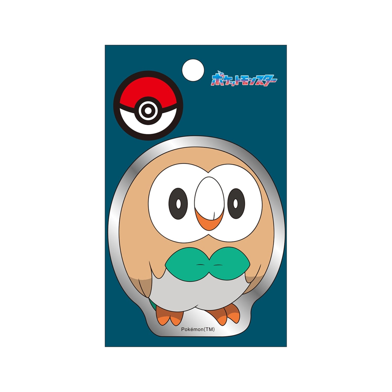 Rowlet silver sticker Mokuro from Japan, featuring Grass Quill Pokemon with detailed design