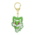 Nyaoha keychain figure from Japan, 9.5x4x0.5 cm, Grass Cat Pokemon design