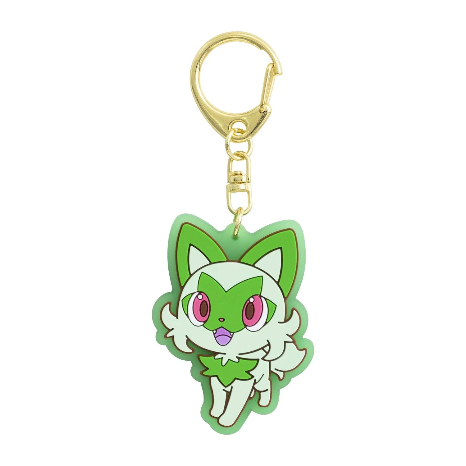 Nyaoha keychain figure from Japan, 9.5x4x0.5 cm, Grass Cat Pokemon design
