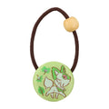 Walnut peony hair tie from Japan with green color