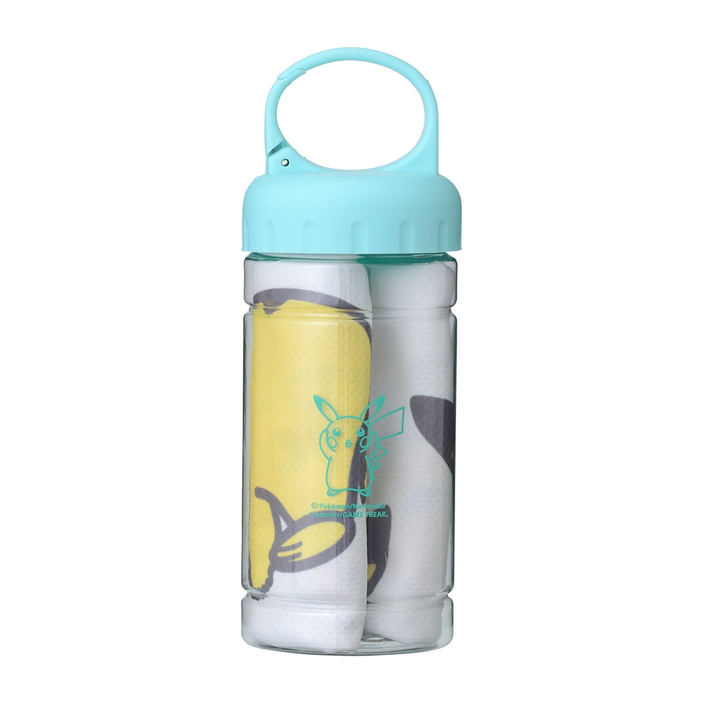 Pokemon Pikachu cool towel bottle with Japanese packaging, authentic collectible