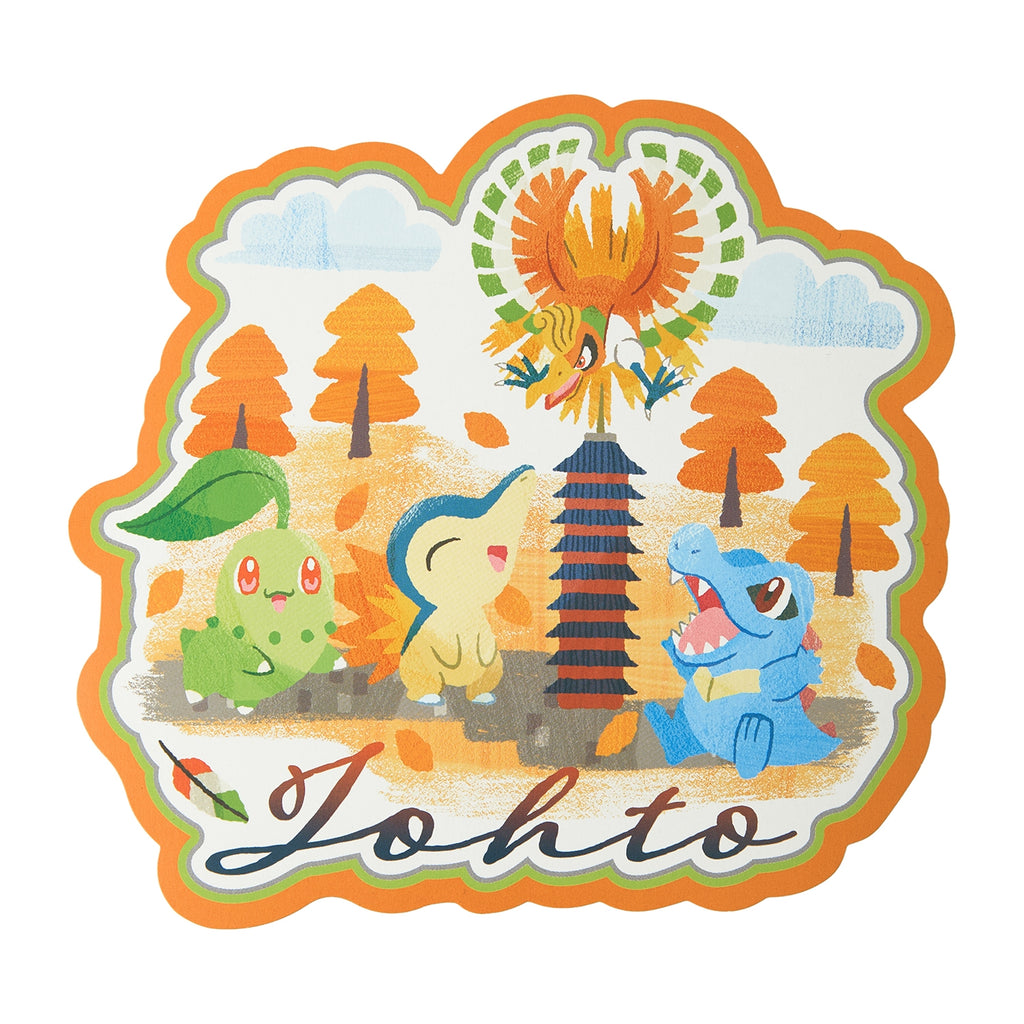 Die-cut postcard set Pokémon’s journey Johto Unova Paldea