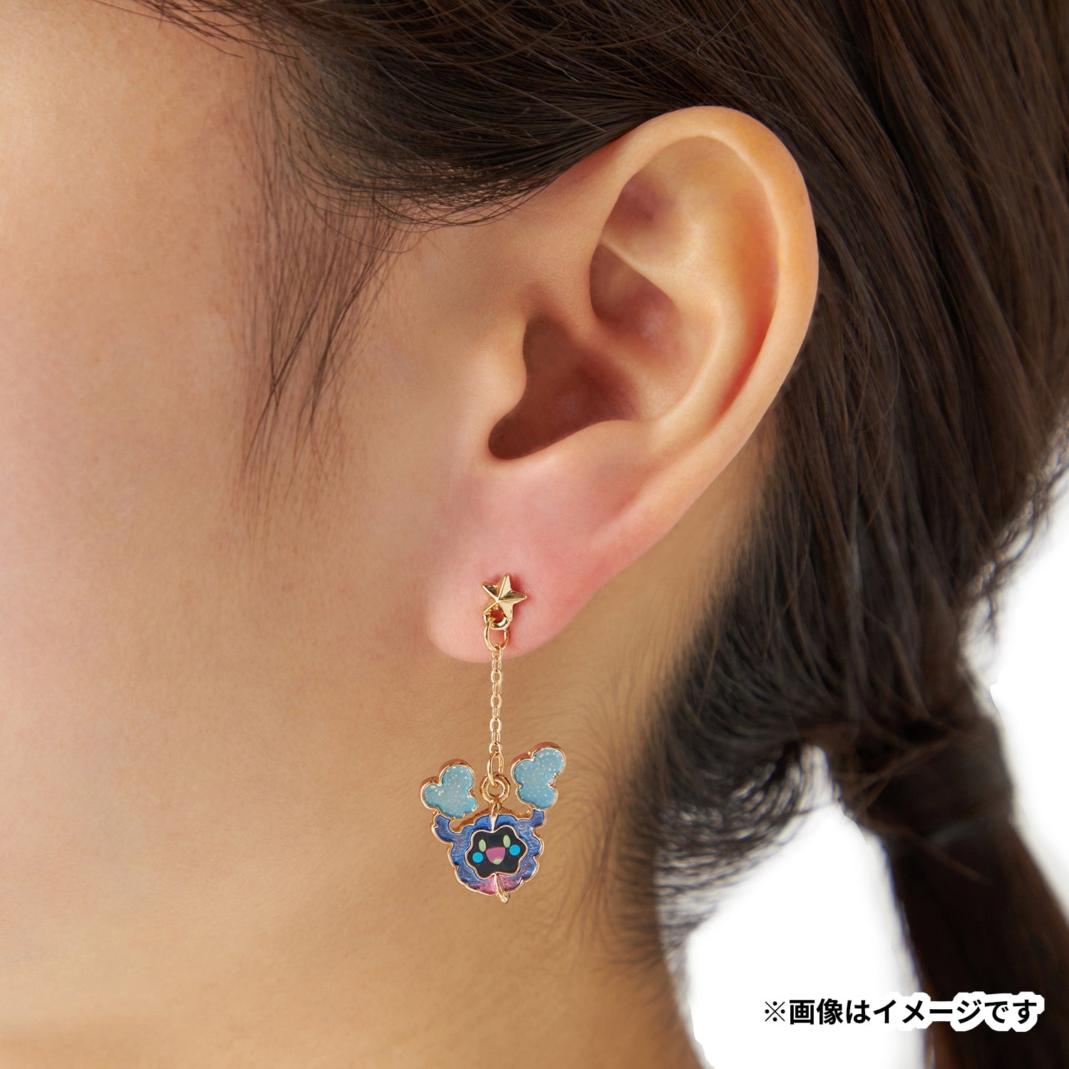 Detailed Pokémon Cosmog Earrings, Japan made anime accessory, colorful design