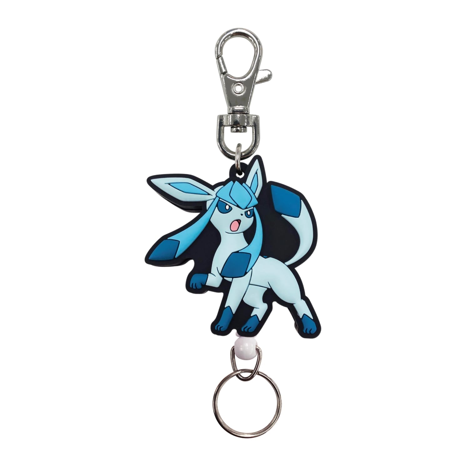 Glaceon rubber reel keychain with official artwork from Japan