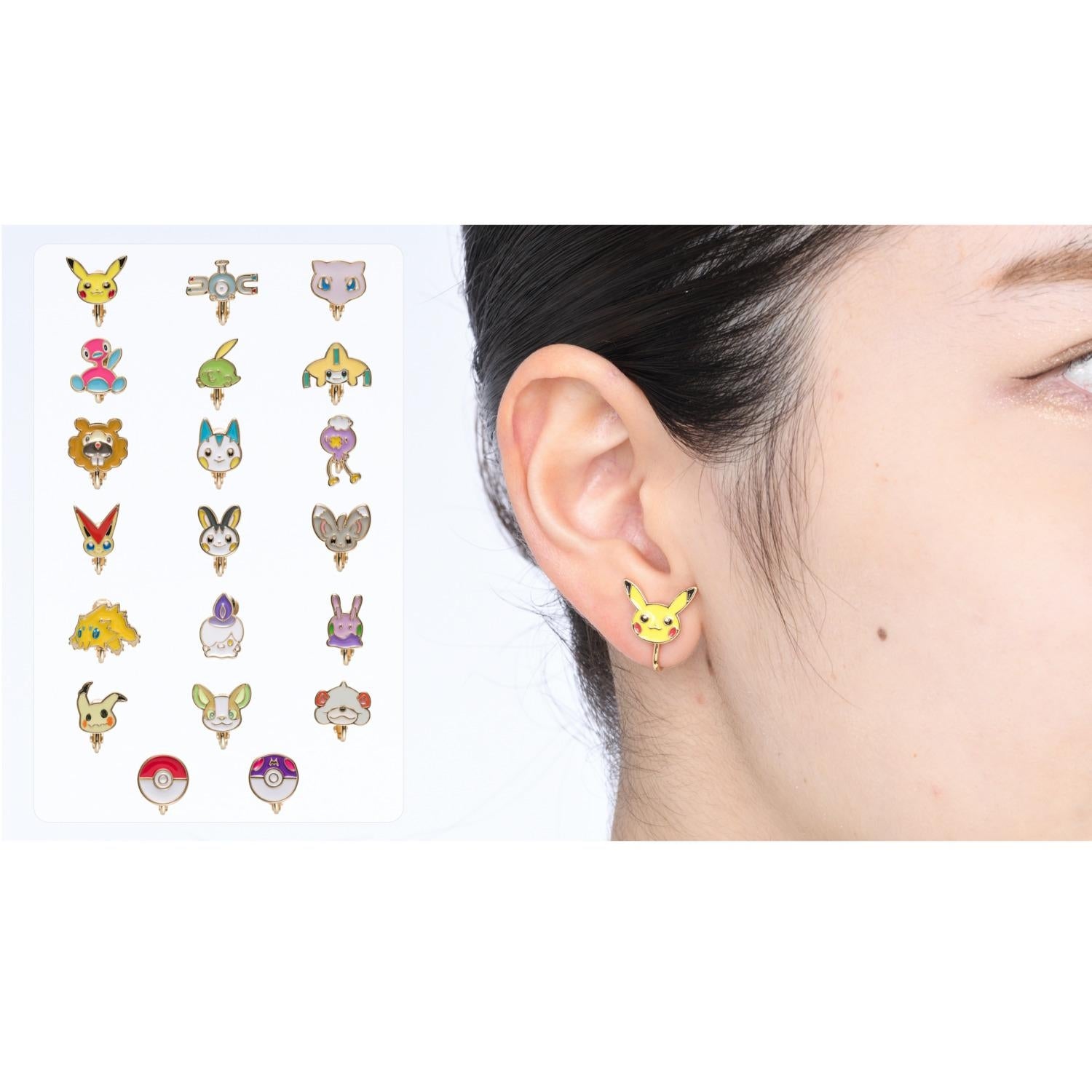 Pokémon Mimikyu earrings with official Pokémon Center packaging from Japan