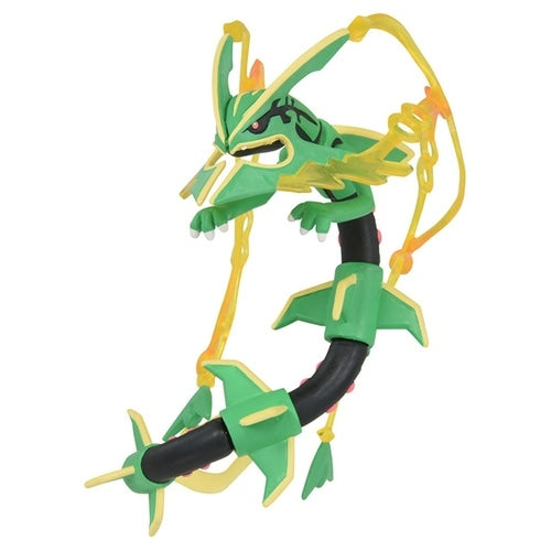 Authentic Japanese Pokemon Mega Rayquaza collectible, front view