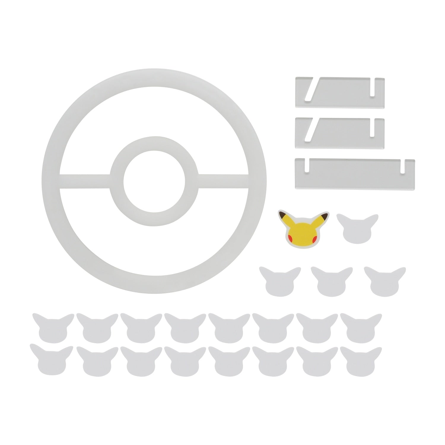 Close-up of Pikachu's face on Acrylic Drop, Japanese collectible