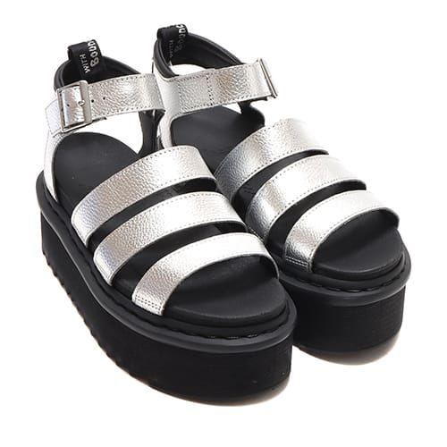 Dr.Martens Blaire Quad Silver Metallic Sneakers with tumble effect from Japan