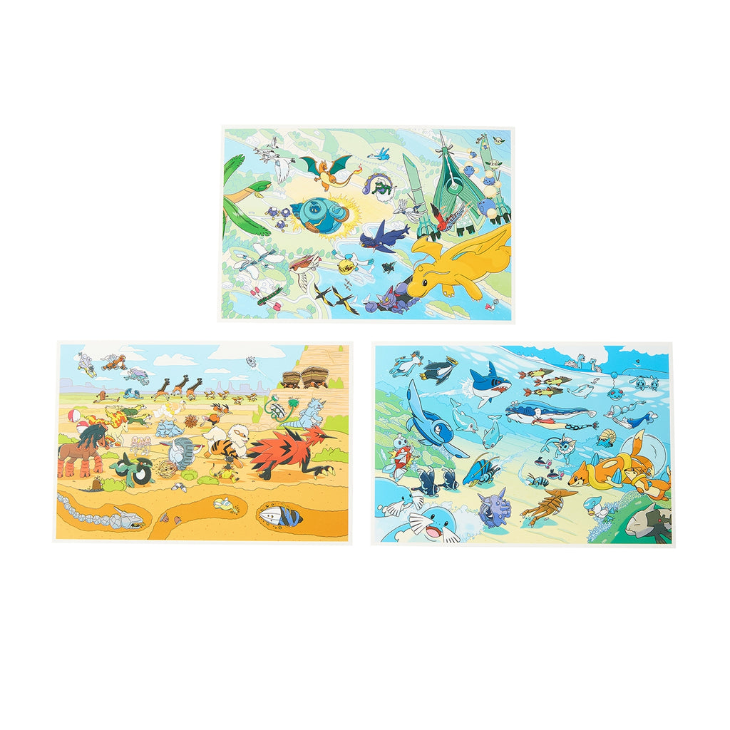 Set of 3 postcards Pokemon ecology encyclopedia