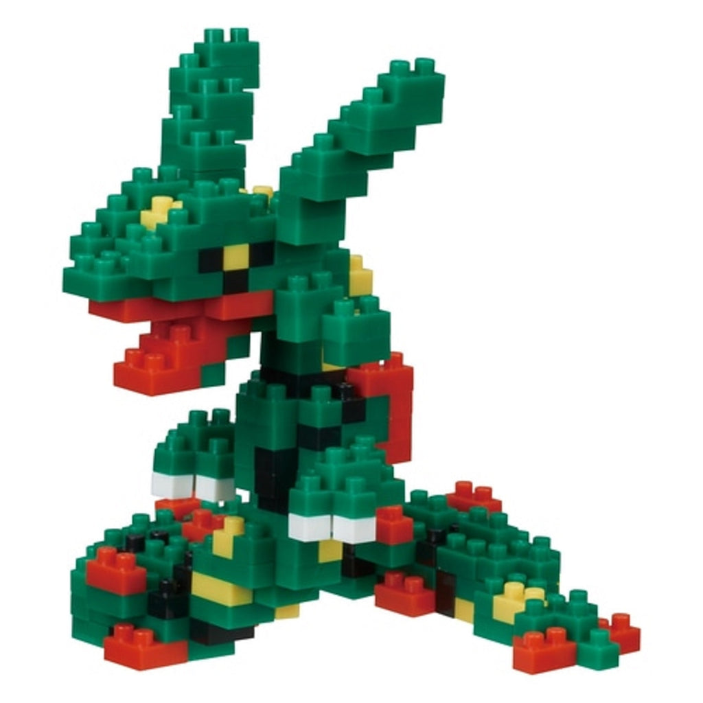 Authentic Nanoblock Rayquaza Pokemon collectible with vibrant colors from Japan