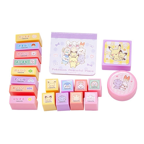 Pokemon Stamp Memo Set with 14.5×15.5×3.4cm dimensions from Japan