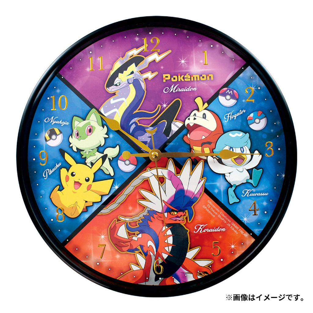 Pokemon Index Wall Clock with glitter details from Japan
