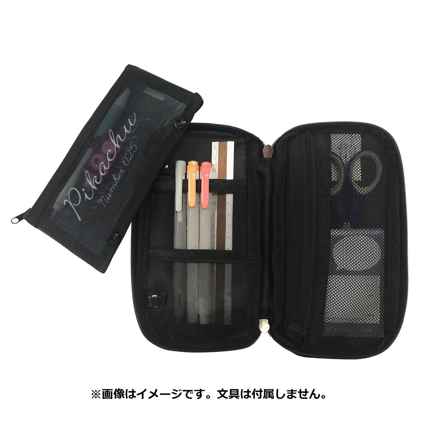 Authentic Japanese Pokemon Center Pikachu pencil case, close-up of details