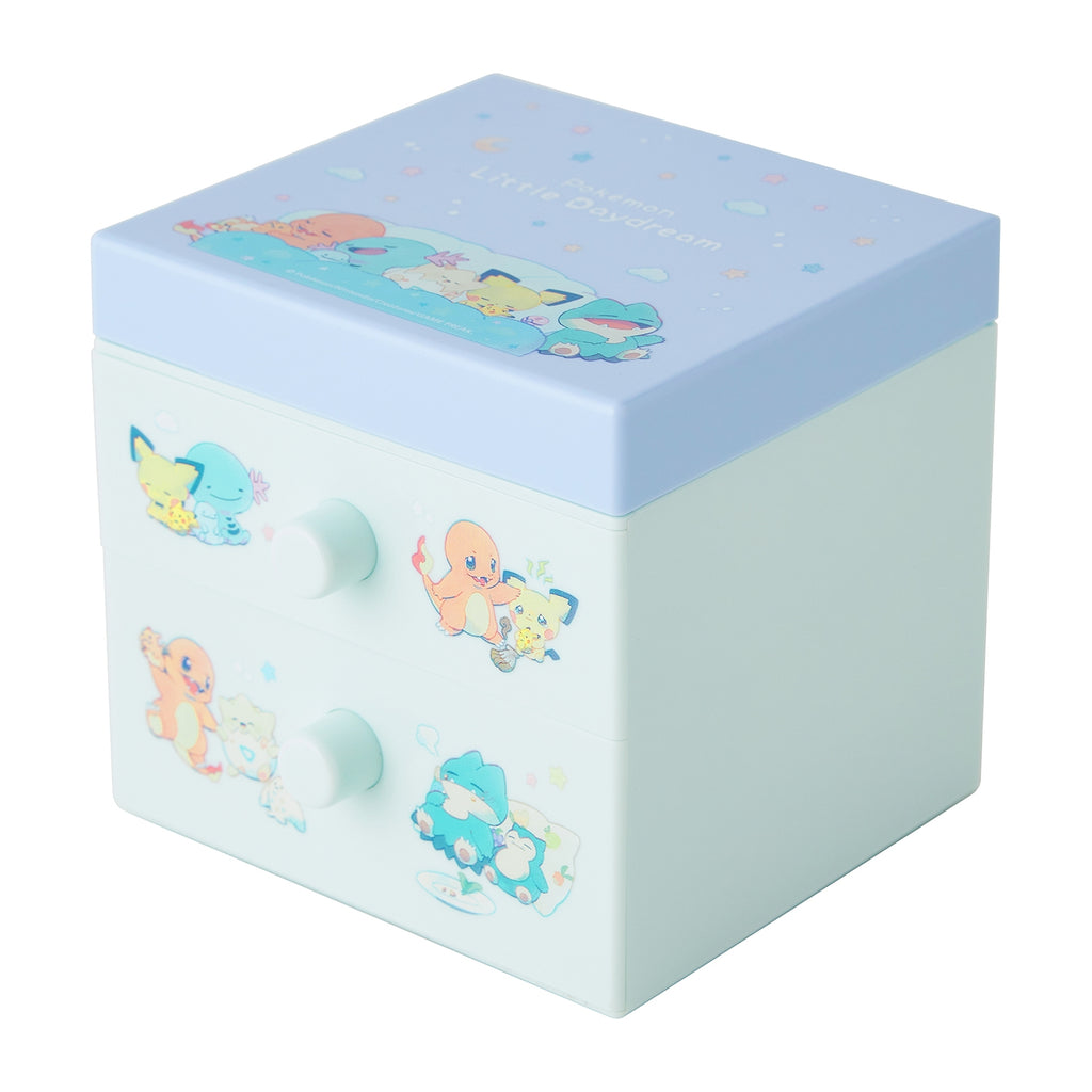 Tabletop mini chest with Pokemon characters, collectible item from Japan