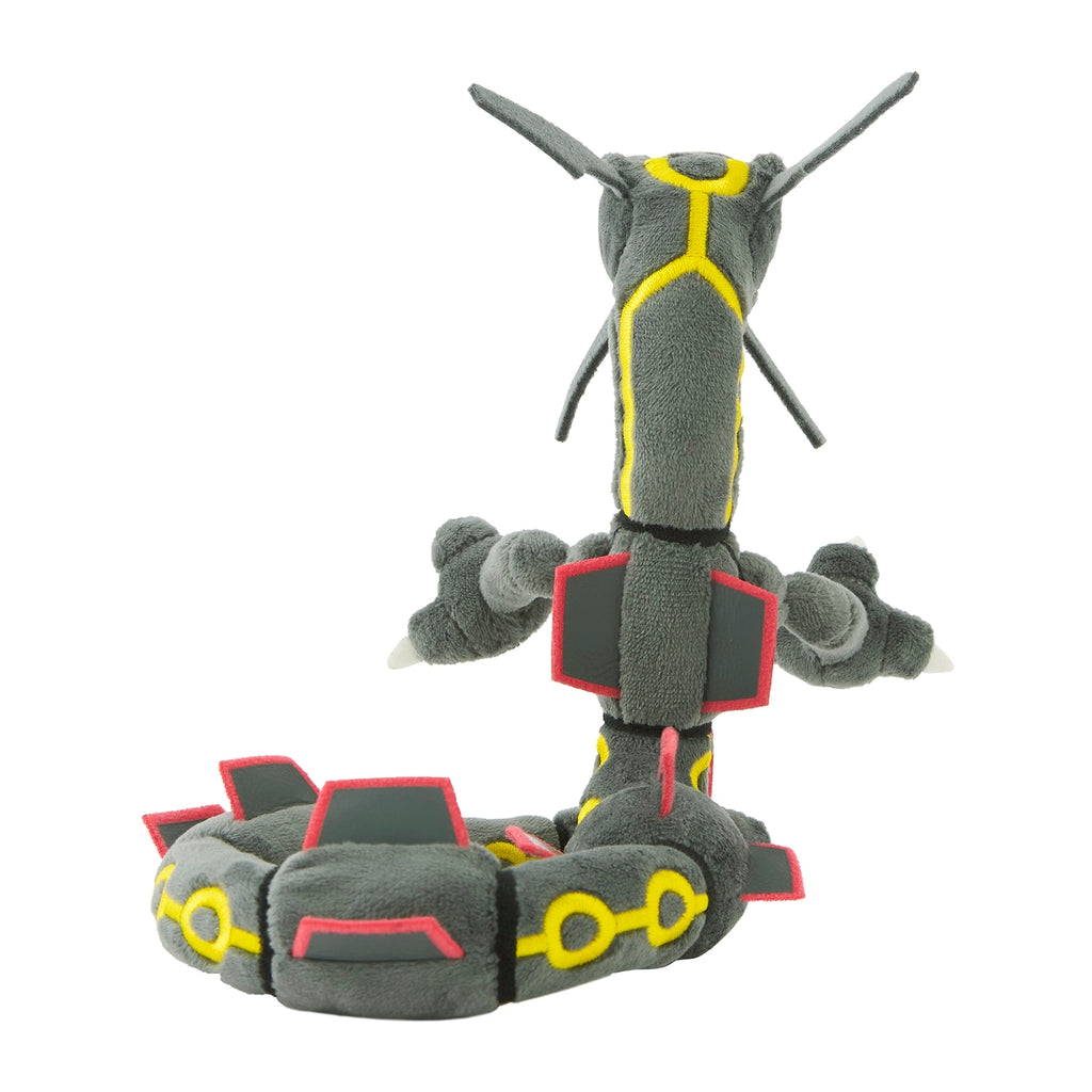 Japanese Plush Black Rayquaza, back view with Pokémon logo and tag