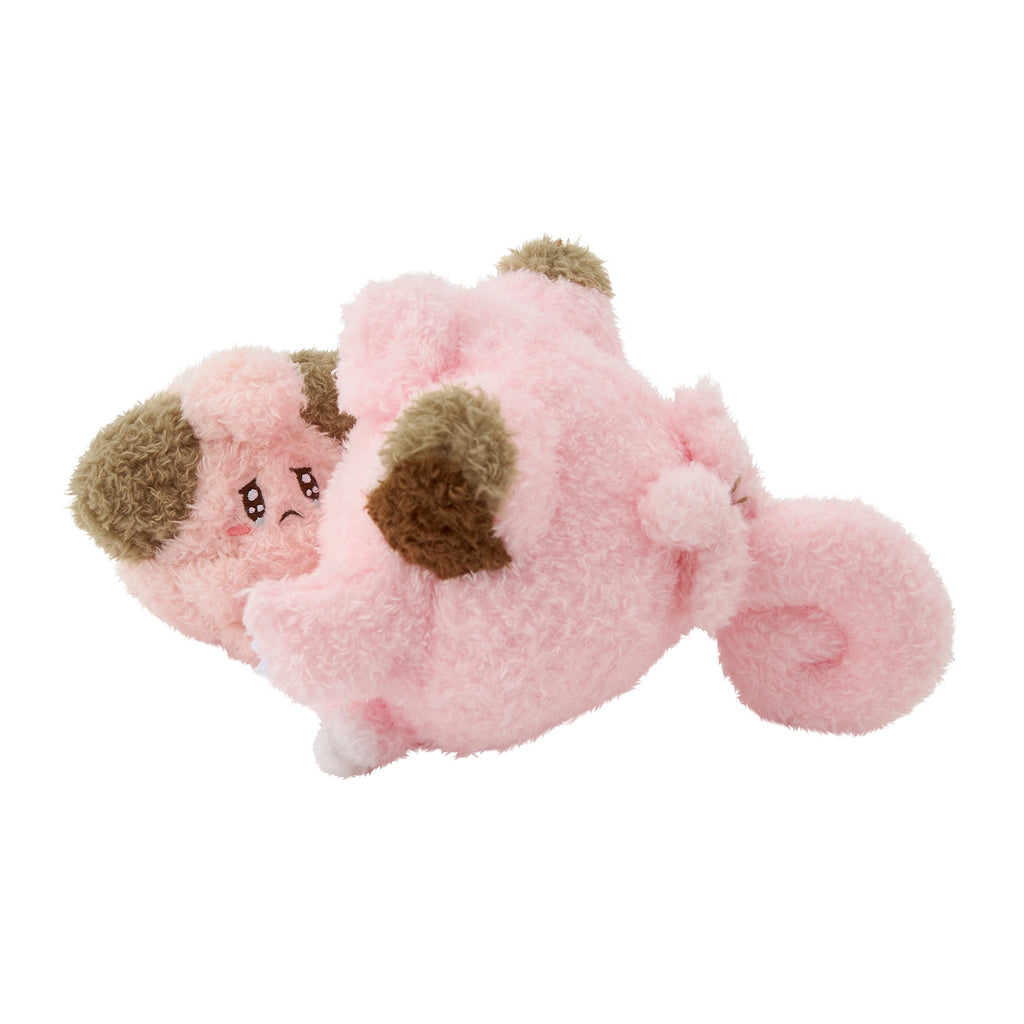 Back view of Nakibesopi plushie from Japan, detailed stitching