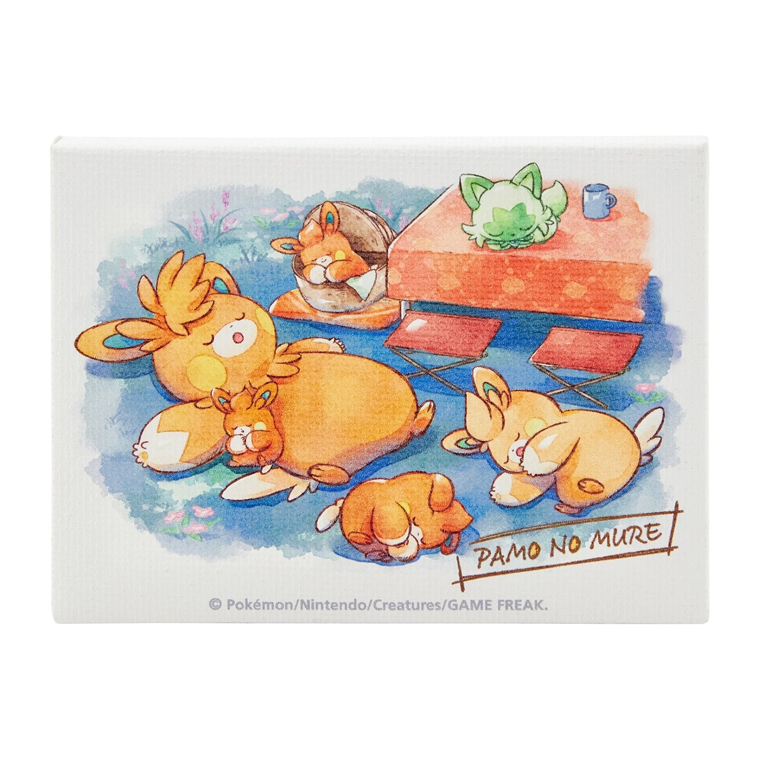Rear view of PAMO NO MURE Sleeper mini art, displaying official Japanese packaging