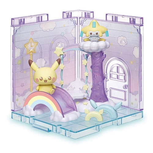 Poke Peace House Hoshizora Park Pikachu & Jirachi figure from Japan, vibrant colors